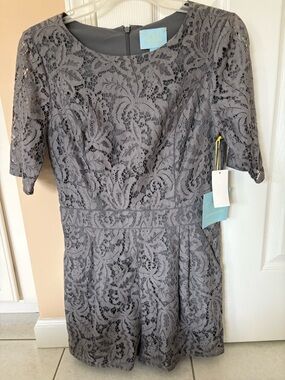 Women's Gray Lace Romper. New with tags